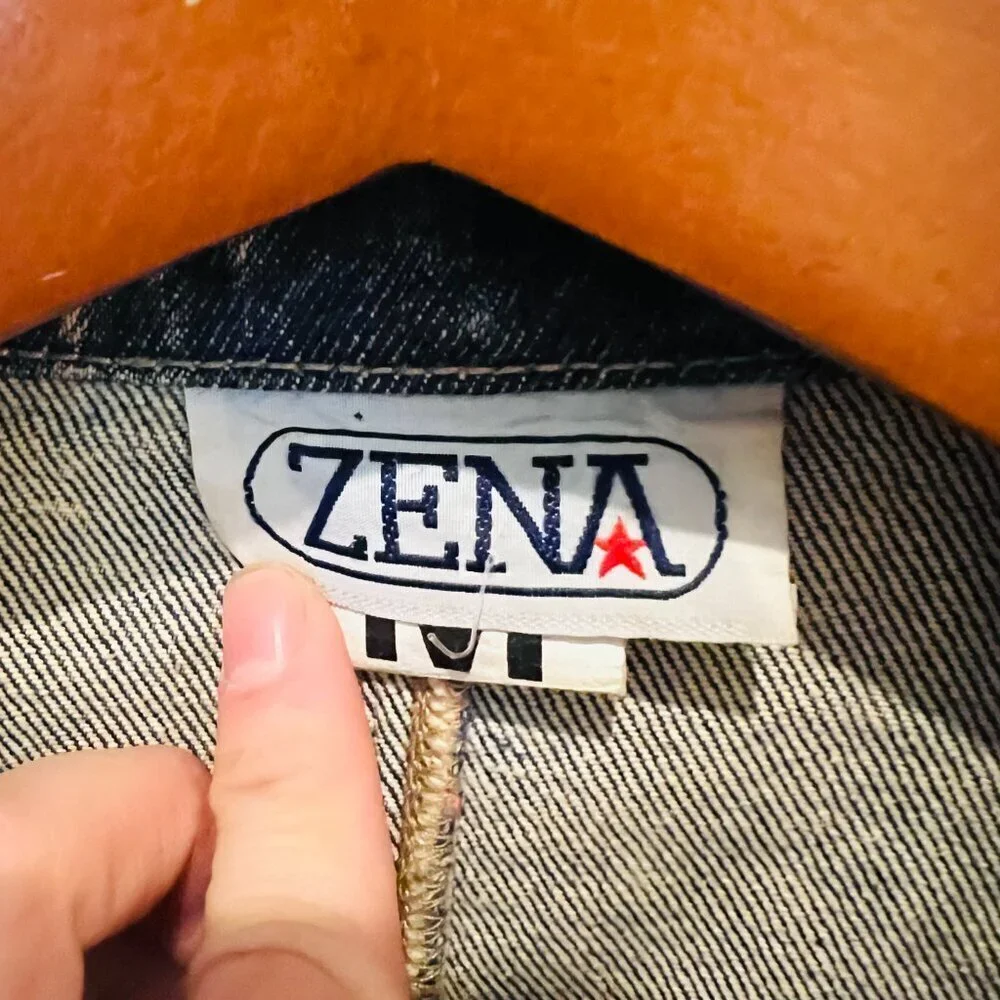 Vintage 80s 90s Denim Jean Jacket Womens Oversize Medium Chore Acid wash - Picture 6 of 16